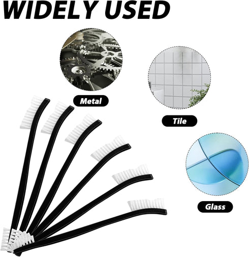 9Pcs Double-Ended Cleaning Brushes Set Nylon All Purpose Clean Brush Small Detailing Crevice Brush Mini Stiff Bristles Brushes for Kitchen Sink Ba...