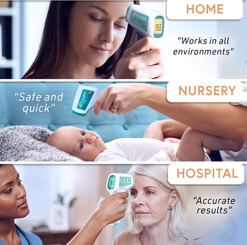 Infrared Forehead Thermometer for Adults and Infants, Touchless iProven Thermometer, 1sec Instant Accurate Readings, 3 in 1 Including Fever Alarm,...