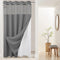 River Dream Heavyweight No Hooks Required Dotted Waffle Weave Shower Curtain with Snap in Liner -Stall 54W x 80H,Hotel Grade,Spa Like Bath Curtain...