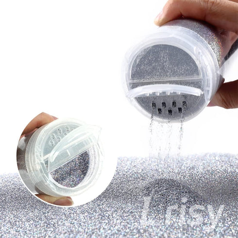 Lrisy Holographic Extra Fine Glitter Powder with Shaker Lid, Craft Glitter Sequins for Epoxy Resin, Slime,Tumblers,Nail&Painting Arts 140g/4.5oz (...