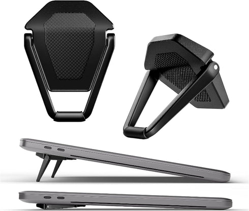 Portable Invisible Laptop Stand - 2PCS zinc Alloy Laptop Mini Stand Heat Dissipation pad, Laptop Lifter Suitable for 12-20 inch Laptop (Black)...
