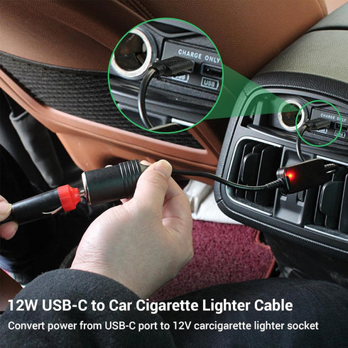 USB C Male to 12V Adapter, USB to Car Cigarette Lighter Socket Converter Cable 2Pack......