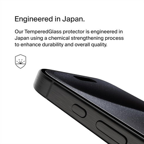 Belkin ScreenForce TemperedGlass Treated Screen Protector for iPhone 15 Pro - Slim & Scratch-Resistant - Includes Easy Align Tray for Bubble Free ...