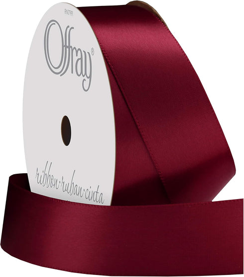 Berwick 329955 7/8" Wide Single Face Satin Ribbon, Sherry Red, 6 Yds...