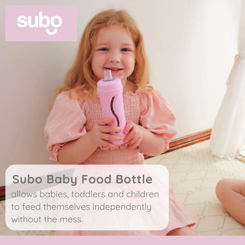 Subo Baby Food Bottle | No Mess Baby Toddler Self Feeder | Squeeze Free Design for Purees, Smoothies, Yogurt, Oatmeal, or Thickened Liquids | Reus...