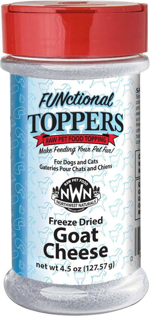 Northwest Naturals Freeze-Dried Goat Cheese Functional Topper - for Dogs & Cats - Healthy, 1 Ingredient, Human Grade Pet Food, All Natural - 4.5 O...