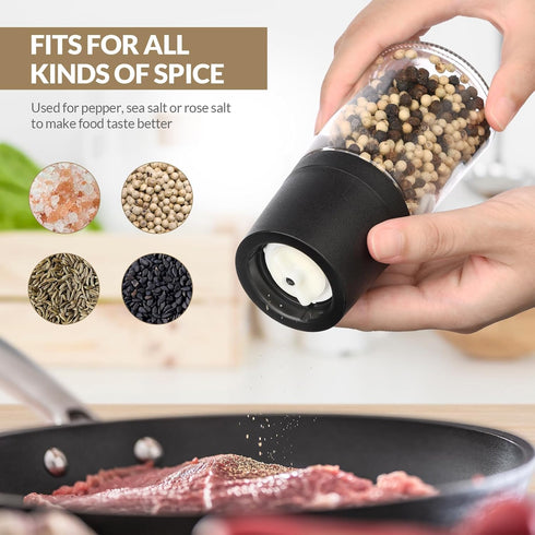 Pepper Grinder or Salt Grinder Salt & Pepper Grinder Sets of 2 - Pepper Mill Grinder Salt Pepper Grinde, Refillable Coarseness Adjustable Pepper M...