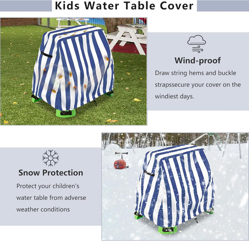 Kids Water Table Cover Fit Step2 Rain Showers Splash Pond Water Table,Waterproof Dust Proof Anti-UV Outdoor Toys Cover-Cover only...
