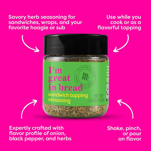 McCormick Sandwich Topping Seasoning, Flavor Maker, 3.9 oz...