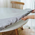 NLMUVW Round Vinyl Tablecloth with Elastic Edge Flannel Backing, Fitted PVC Table Cloth Waterproof Wipe Clean Table Cover for Picnic Party Outdoor...