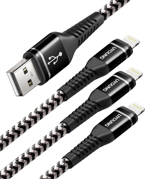 6ft iPhone Charger Cord, 3 Pack 6feet Nylon Braided USB Fast iPhone Charging Cable Compatible with iPhone 14/13/12/11/X/XS/XR/XS Max/8/7/6/5S/SE, ...