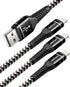 6ft iPhone Charger Cord, 3 Pack 6feet Nylon Braided USB Fast iPhone Charging Cable Compatible with iPhone 14/13/12/11/X/XS/XR/XS Max/8/7/6/5S/SE, ...