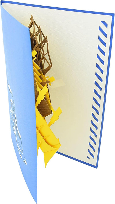PopLife Bulldozer Fathers Day Pop Up Greeting Card for All Occasions - Father's Day, Happy Birthday, Graduation, Retirement - Machinery Buffs, Con...