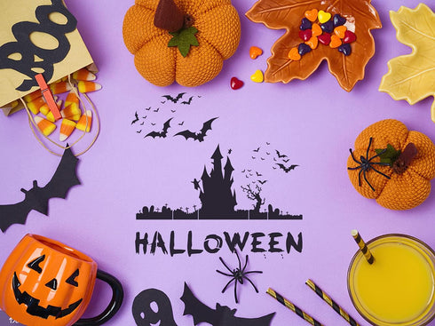 9PCS Halloween Stencils for Painting on Wood Wall Creative Patterns DIY Halloween Drawing Template Pumpkin Bat Decoration Crafts Stencils Perfect ...