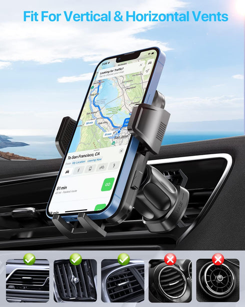 Miracase 2025 Upgrade Universal Car Phone Holder Mount for Air Vent, Sturdy and Thick Case Friendly Hands-Free Mount for iPhone, Samsung, and All ...