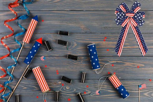 4th of July Ribbon Wired Red White and Blue Ribbon American Flag Ribbon 2.5 Inch Patriotic Ribbon for Independence Day Craft Sewing Gift Wrapping...