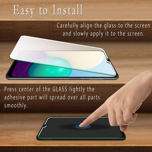 HPTech (2 Pack) Designed for Samsung Galaxy A02s / Galaxy A02 Tempered Glass Screen Protector, Touch Sensitive, Easy to Install, Anti Scratch, Cas...