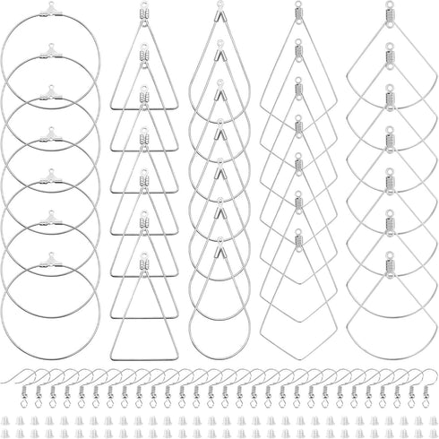 YaeYur 280PCS Hoop Earring Findings Hypoallergenic Beading Hoop Earrings 100PCS Earring Hooks for Beading 100PCS Silicone Earring Backs Earrings B...