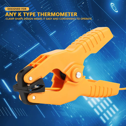 Temperature Clamp, HT 05 Thermocouple Sensor Temperature Pipe Clamp, 1~3/8" K Type Temperature Range Test Probes Sensors...