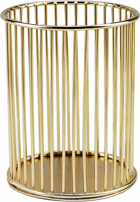 Pen Pencil Holder, Metal Wire Pen Pencil Cup Holders for Desk Cute Organizer, Makeup Brushes Cup Holder Organizer, 1PC Golden, by XieNie...