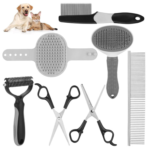 Pet Grooming Kit with Pet Shedding Slicker Brush, Bath Massage for Rabbit, Puppy, Kitten, Pet Grooming Kit With Multiple Combinations, Pet Supplie...