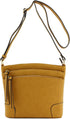 FashionPuzzle Triple Zipper Pocket Medium Crossbody Bag...