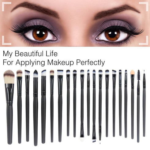 20 Pieces Makeup Brush Set Professional Face Eye Shadow Eyeliner Foundation Blush Lip Makeup Brushes Powder Liquid Cream Cosmetics Blending Brush ...
