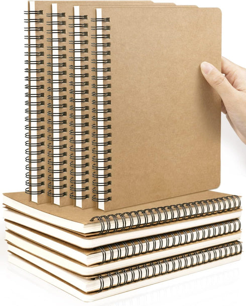 A5 Spiral Notebooks Blank Journal 10-Pack, Softcover Unlined Sketch Pad for Drawing, Writing, Note Taking Travel Memo Notepads Diary Planner, 100 ...