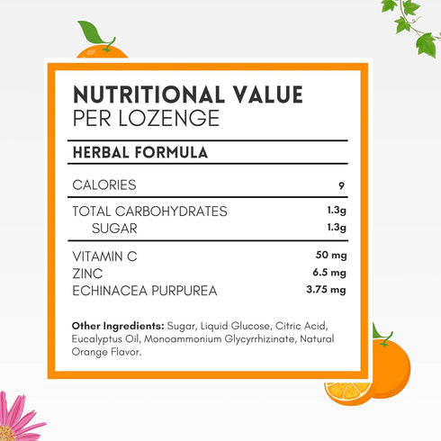 Herbion Naturals Zinc, Echinacea & Vitamin C Lozenges with Orange Flavor, 25 CT - Dietary Supplement for Adults & Children 5+ - Promotes Wellness ...