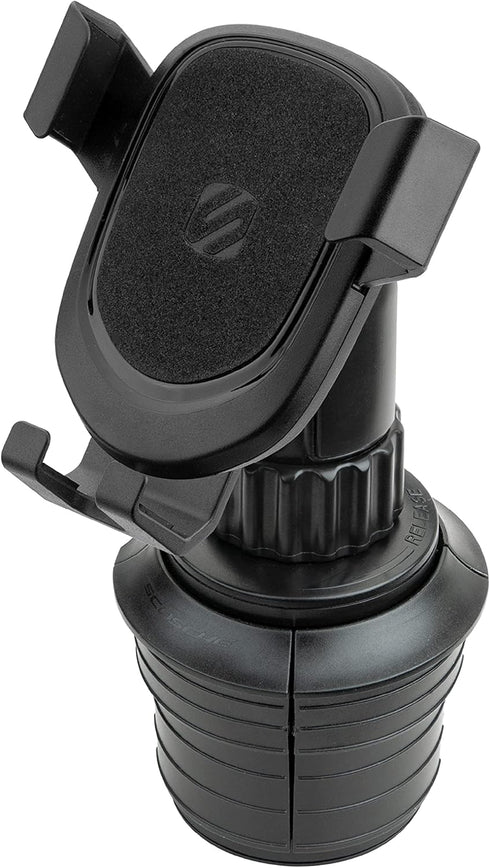 Scosche GHCUPM-SP1 GravityDrop Cup Phone Holder Mount with Phone Weight Triggered Adjustable Arms, Universal for Most Vehicle Cup Holders, Black...