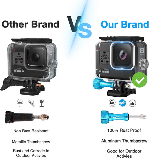 MiPremium Waterproof Housing Case for GoPro Hero 8 Black. Underwater Protective Diving Shell Cage Mount Accessories with Aluminium Screw & Quick R...