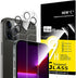 NEW'C 4 Pack, 2 Pack Screen Protector for iPhone 13 Pro + 2 Pack Camera Lens Protector, Sensor Protection,Case Friendly Tempered Glass Film......