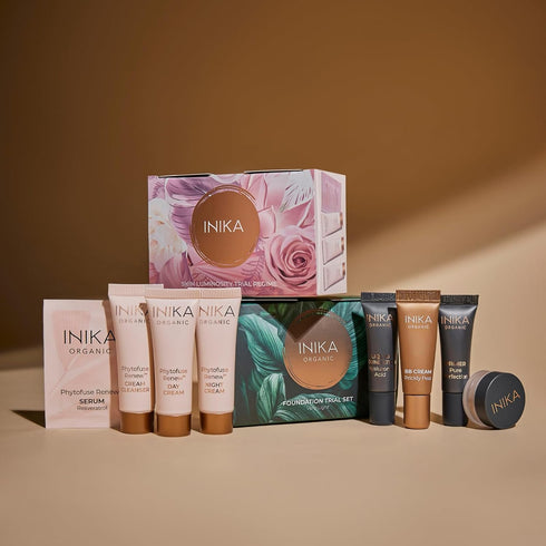 INIKA Organic Foundation Trial Set, Natural Mineral essentials kit, Vegan, Cruelty-Free, Paraben-Free, Rich in Antioxidants and Essential Fatty Ac...