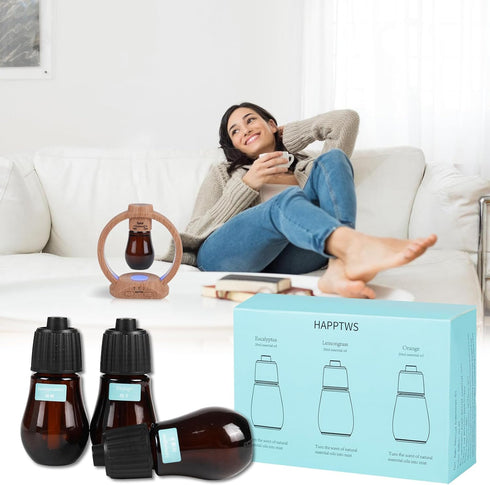 Aromatherapy Essential Oil Set - 3-Piece Essential Oil Set in Three Flavors: Eucalyptus, Lemongrass, and Orange...