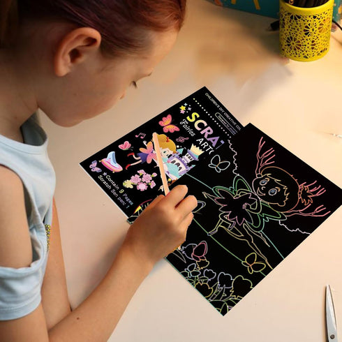 Magical Scratch Art Book for Kids,Unicorns & Princesses,2 Pack Rainbow Magic Scratch Off Paper Set for Kids Arts Crafts,3-12 Year Old Kid Boy Girl...