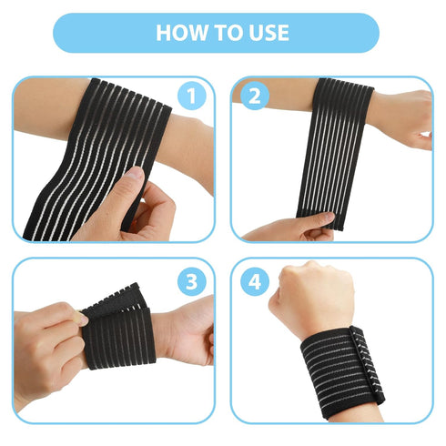 2 PCS Elastic Wrist Support Band Wrap Breathable Wrist Brace Adjustable Wrist Straps Support Relieves Wrist Pain Arthritis Tendonitis Sports Use f...