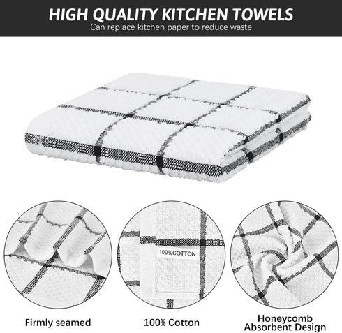 Nialnant 6 Pack Kitchen Dish Cloths, 100% Cotton Dish Towels for Kitchen, Quick Drying Dish Rags for Washing Dishes, Absorbent Cleaning Rags-12x12...