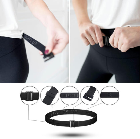 TIGHTS UP No Show Adjustable Stretch Belt Our Signature Design Keeps Jeans, Pants, and even Plus Size Avail....