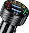 BARCOVAN Car Charger, Dual QC3.0 Port USB Car Charger Adapter, 36W 3A Fast Charge Car Phone Charger with Colorful Voltmeter & ON/Off Switch...