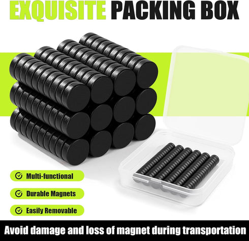 Small Magnets, 120Pack Black Refrigerator Magnets 8x3mm Rare Earth Magnets Neodymium Magnets for Crafts, Whiteboard, Kitchen Cabinet...