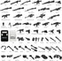 Military Weapons Pack WW2 Army Accessories Set for Figures, 280+ Pieces SWAT Soldier Brick Guns and Armor, Compatible with Major Brands Building B...