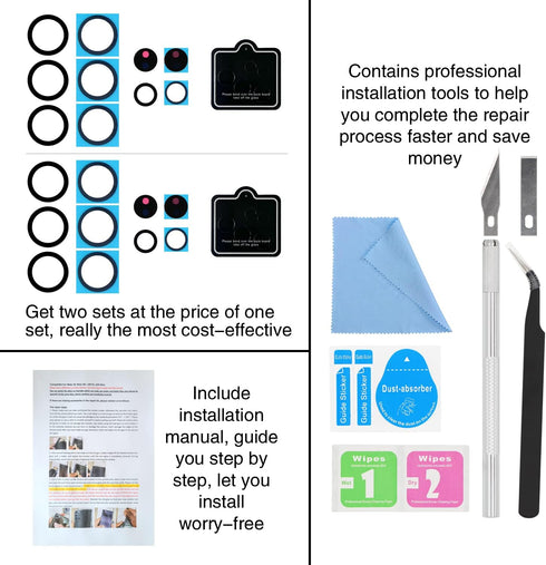 2PCS ASDAWN Back Rear Camera Lens Glass Replacement for Galaxy S23 Ultra Camera Glass Lens Replacement 6.8 inches with Pre-Installed Adhesive + Re...