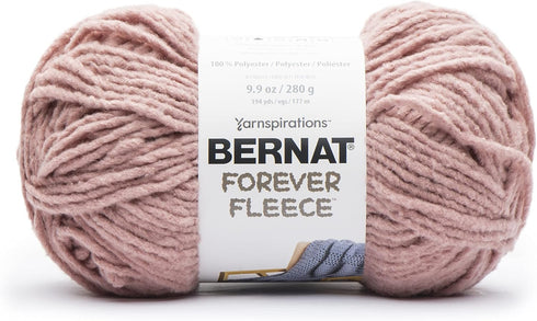 Bernat Forever Fleece Rose Hip Yarn - 2 Pack of 280g/9.9oz - Polyester - 6 Super Bulky - 194 Yards - Knitting/Crochet......