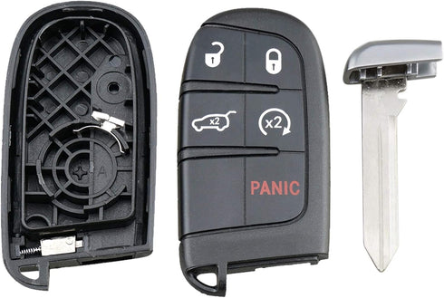 5 Buttons Remote Smart Key Fob Shell Case Fit for Jeep Grand Cherokee Dodge Challenger Charger Dart Durango Journey Chrysler 300 Keyless Entry Rep...