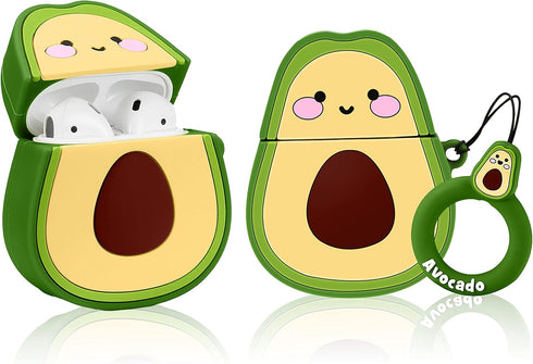 Coralogo Compatible with Airpods 1/2 Cute Case,Cartoon Character Silicone Fruit Airpod Designer Skin Kawaii Funny Fun Cool Keychain Design Cover K...