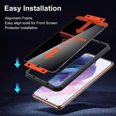 UniqueMe [2+2 Pack Compatible with Samsung Galaxy S21 Plus 6.7 inch Privacy Screen Protector and Camera Lens Protector?Support Fingerprint Unlock?...