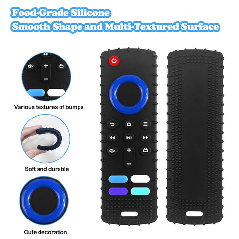 Baby Teething Toys, Soft Silicone Teethers for Babies 3 6 12 18 Months, Fire Stick TV Remote Control Shape Infant Chew Toys for Boys and Girls, Ba...