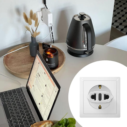 12 Pack European Plug Adapter, US to Europe Plug Adapter, European Adapter Type C Plug Adapter, Travel Adapter Europe, European Outlet Wall Plug A...