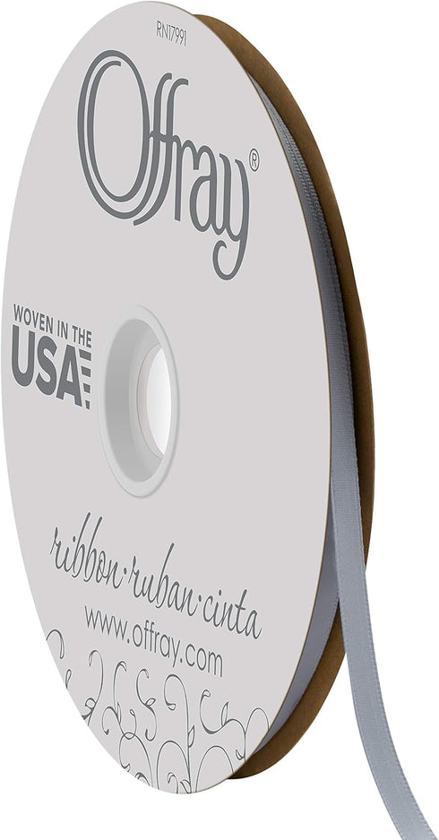 Offray 1/4" Wide Double Face Satin Ribbon, 100 Yards, Dusty Blue...