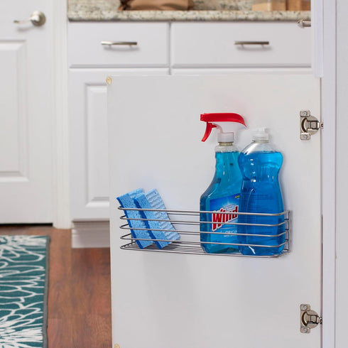 Household Essentials 1226-1 Long Basket Door Mount Cabinet Organizer | Mounts to Solid Cabinet Doors or Walls...